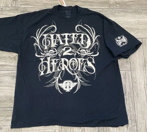 Tapout 2010 Graphic Black Short Sleeve T-Shirt Tee Hated to Heroes Size XXL - Picture 1 of 5