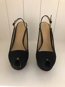HIGH HEELS Schuhe Damen 40 Schwarz ZARA Kunstleder Top Zustand 50er Jahre Style - Bild 1 von 9