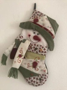 "Bufanda de muñeco de nieve flores medias de Navidad fieltro colorido 18" - Imagen 1 de 6
