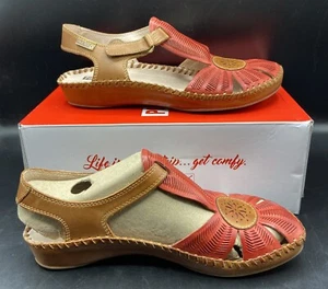 Pikolinos Puerto Vallarta 655 Cutout Coral Brandy Women Sandals 40/9.5 New w box - Picture 1 of 12