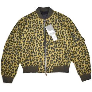 NWT $2900 Dior Homme Leopard Print Woven Bomber Jacket Saddle Men's 50 AUTHENTIC - Picture 1 of 12