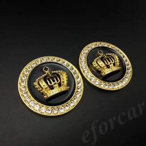 2pcs Golden Metal 3D Royal Crown Luxury Auto Car EmblemS Badges Decals Stickers - Bild 1 von 6