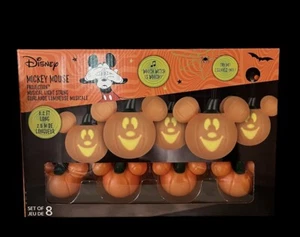 Disney Mickey Halloween Singing Pumpkin Projection String Lights NEW Cute! - Picture 1 of 2
