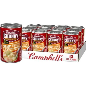 (12 Pack) Campbell's Chunky High Protein Creamy Chicken & Dumplings Soup, 18.8oz - Picture 1 of 8