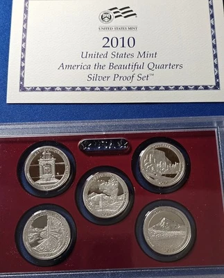 2010 S US Mint Silver State Quarter Proof Set  COA and box included - Image 1 of 2
