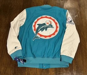Miami Dolphins Starter Varsity Jacke türkis/weiß neu mit Etikett Größe XL $ 450 NFL klassisch - Bild 1 von 14