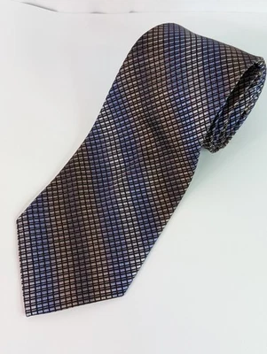 JOSEPH AND FEISS MENS TIE  BLUE WITH GRAY 4 X 58 - Image 1 of 4