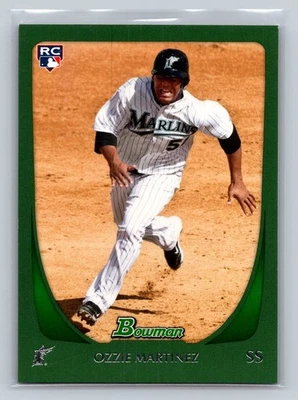 2011 Bowman #213 Ozzie Martinez Green #/450 SP RC Rookie Florida Marlins - Image 1 of 2