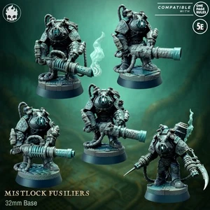Mistlock Fusiliers (set of 5) | Fleshcraft |  RPG D&D 3D Printed Miniature - Picture 1 of 1