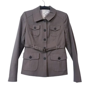 Ann Taylor LOFT Damengröße 8 khaki Utility Cargo Militärstil Gürtel Jacke L/S - Bild 1 von 12