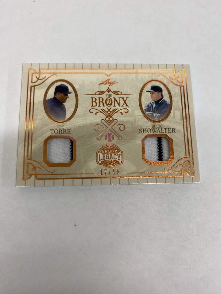 2025 Leaf Bronx Legacy JOE TORRE/BUCK SHOWALTER Relic 17/45 - Image 1 of 3