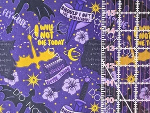 Custom Cotton Woven Fabric Fourth Wing Purple Quotes Book By The 1/4 Yard 9x56 - Picture 1 of 2