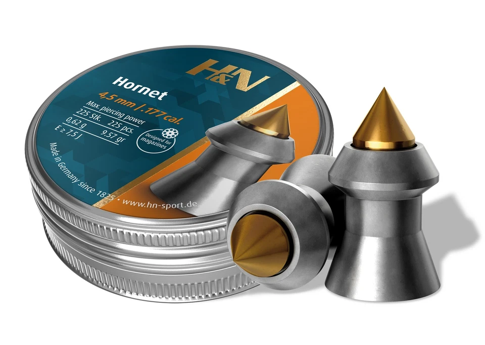 H&N Hornet 4,5 mm Diabolo Spitz- / Jagddiabolo hohe Durchschlagskraft 225 Stück