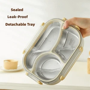 Sealed Lunch Container Stainless Steel Kids Lunch Box Portable Lunch Box - Picture 1 of 13