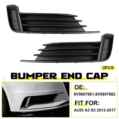 Front Bumper Lower Fits Audi A3 S3 2013-2017 Left Right Side Fog Light Grills 2X - Image 1 of 4