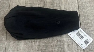 New With Tags Lululemon Women's Ribbed Nulu Twist-Front Headband Black - Image 1 of 4