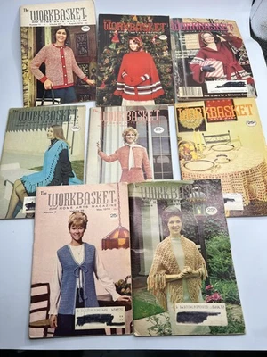 Vintage Workbasket Home Arts Magazine Lot 7 Issues Crochet Knit 1970s Patterns - Image 1 of 4