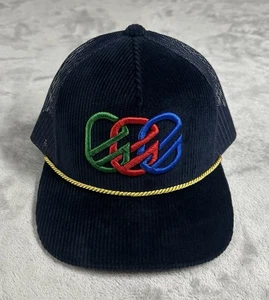 Außerschulische Golf Cord Seil Mütze Kappe blau bestickt Netz Rücken Druckknopflasche - Bild 1 von 6