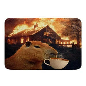 Capybara Bathroom Rugs 16"x24" Kids Funny Cute Capybara with Coffee Bath Mat ... - Bild 1 von 7