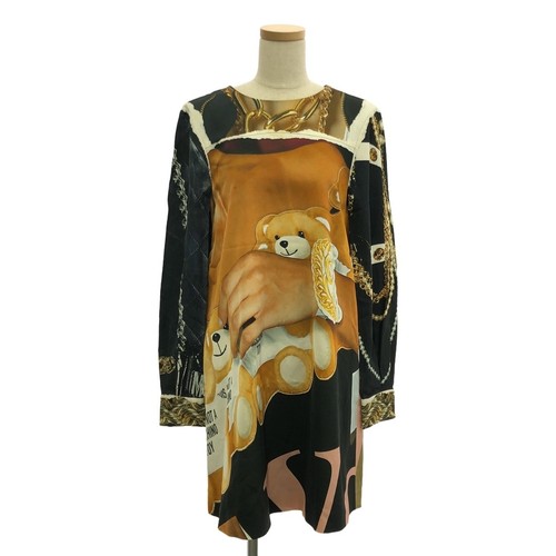 MOSCHINO Abito Orso Stampa Transfer 38 Nero Donna Usato0