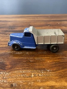 Vintage 1940er Tootsietoy Druckguss Mack Muldenkipper blau & grau 5,5" Metallspielzeug USA - Bild 1 von 18