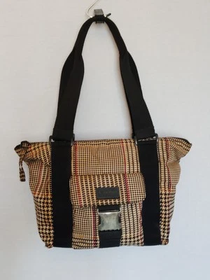 Bolso de Mano Lauren Ralph Lauren Nylon Estampado Pata de Gallo Doble Asa - Mediano  Foto 1 de 4