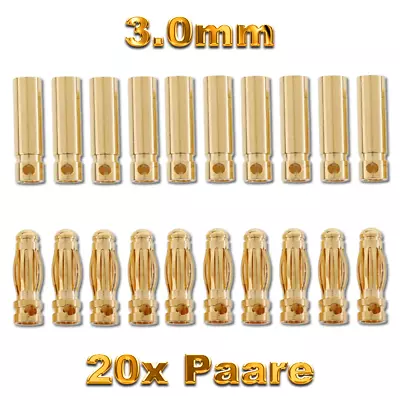 20 pares de enchufes de 3 mm 3,0 mm enchufe de oro contacto de oro enchufe de... - Imagen 1 de 4