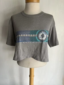 UNIVERSITY OF HAWAII Vintage 80s Design Tees Crop Top T-Shirt Size M/L (XL) - Picture 1 of 5
