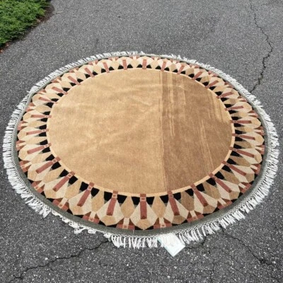 $2325 New & Unused 6x6' Round 100% Tibetan Wool Hand Made in Nepal in 2000 Rug - Image 1 of 4