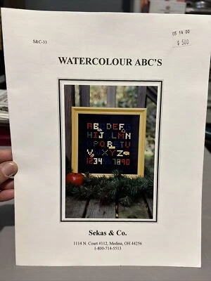 Sekas & Co Watercolors ABC’s Cross Stitch Pattern  - Image 1 of 2