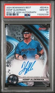 2024 BOWMAN'S BEST 2024 AUTOGRAPHS #B24-KA KEMP ALDERMAN PSA 10 Rookie Marlins - Picture 1 of 2