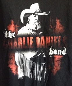 VTG. CHARLIE DANIELS BAND 2007 CONCERT TOUR BLACK-MURINA- T-SHIRT-L-RARE - Picture 1 of 5