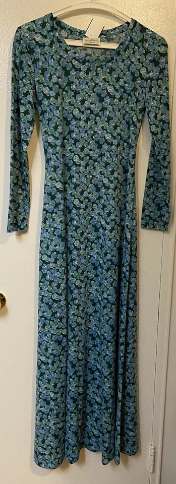 Maxi Vestido Floral Vintage Años 70 Diane Von Furstenberg Manga Larga Talla Pequeña Foto 1 de 4