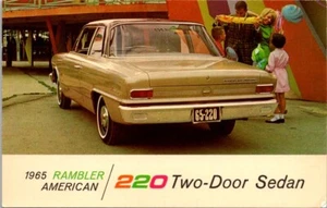 Postcard 1965 Rambler American 220 Two Door Sedan - Picture 1 of 1