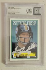 Terry Bradshaw Signed 1983 Topps Card 358 Pittsburgh Steelers Beckett AUTO 10 