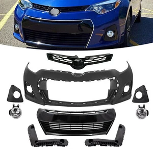 For 2014-2016 Toyota Corolla S SE Front Bumper Upper Lower Grille Fog Lights Set - Picture 1 of 11