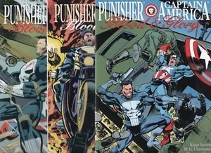 1992 MARVEL COMICS PUNISHER & CAPTAIN AMERICA BLOOD AND GLORY 1-3 TPB SET NM/M - Picture 1 of 7