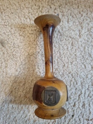 Hand carved wooden vase - Image 1 of 4