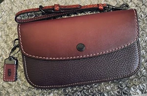 COACH RED/COLORBLOCK EXOTIC SNAKESKIN CLUTCH 58892 EUC - Picture 1 of 24