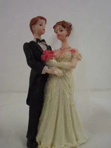 Vintage Liu Collection Resin Hand Painted Wedding Cake Toppers NIB #2 - Picture 1 of 6