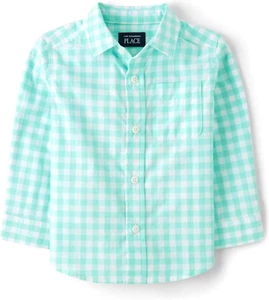 Baby Boys' and Toddler Poplin Long Sleeve Button down Shirt - Picture 1 of 25