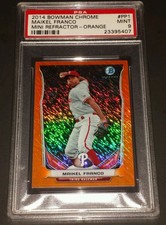 2014 Bowman Chrome #PP1 Maikel Franco Mini Refractor Orange Ice #35/50 PSA 9