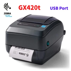 Zebra GX420T Thermo Barcode Etikettendrucker 203dpi mit USB-Kabel und Adapter - Bild 1 von 5
