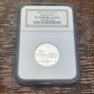 2005-S US 25c Silver Minnesota State Quarter NGC PR70 ULTRA CAMEO - Picture 1 of 4