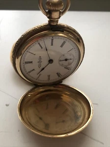 Illinois Vintage Gold Filled Pocket Watch Womens Engraved NEEDS REPAIR 1119652 - Picture 1 of 4
