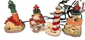 Hallmark light Up Lighthouse Christmas Ornaments 1994 1998 2001 2002 - Picture 1 of 13