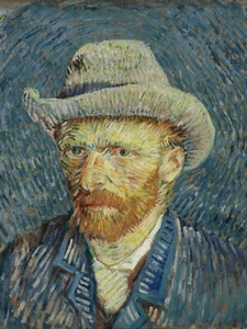 Autorretrato con sombrero de fieltro gris de Vincent van Gogh estampado de Giclee + envío gratuito - Imagen 1 de 3