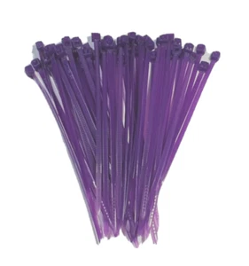 Bridas de cable moradas - Paquete de 50 - 100 mm - Cables fáciles de asegurar - Envío y devolución gratuitos - Imagen 1 de 3