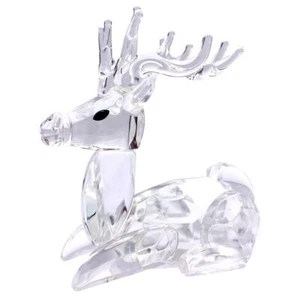 Crystal Deer Figurine Miniature Glass Clear Animal Tiny Sculpture Christmas Gift - Picture 1 of 10