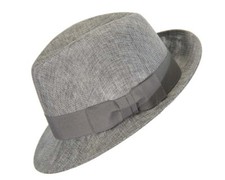 Grey mens summer fedora hat by Max Alexander